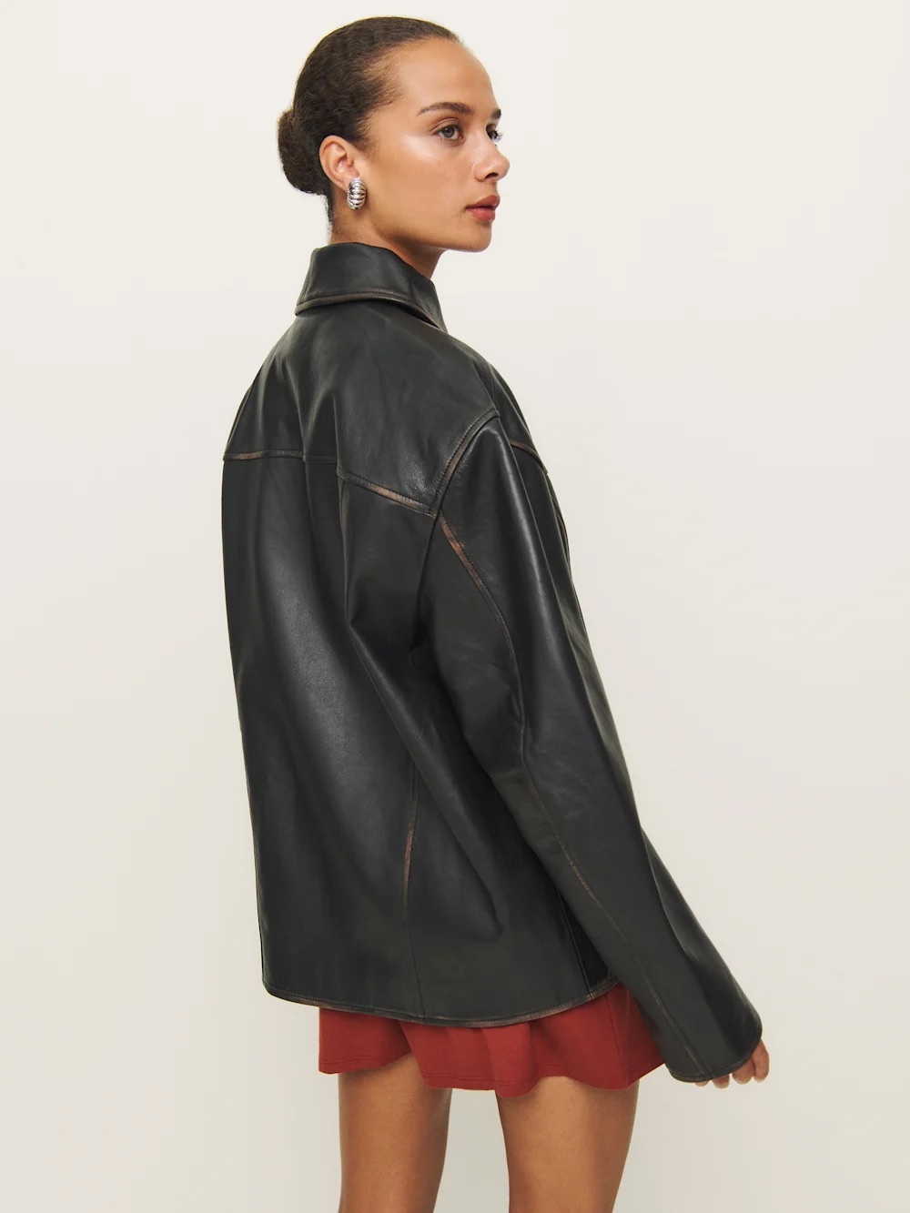 Reformation Veda Bennet Oversized Leather Bomber - Picture 8 of 9